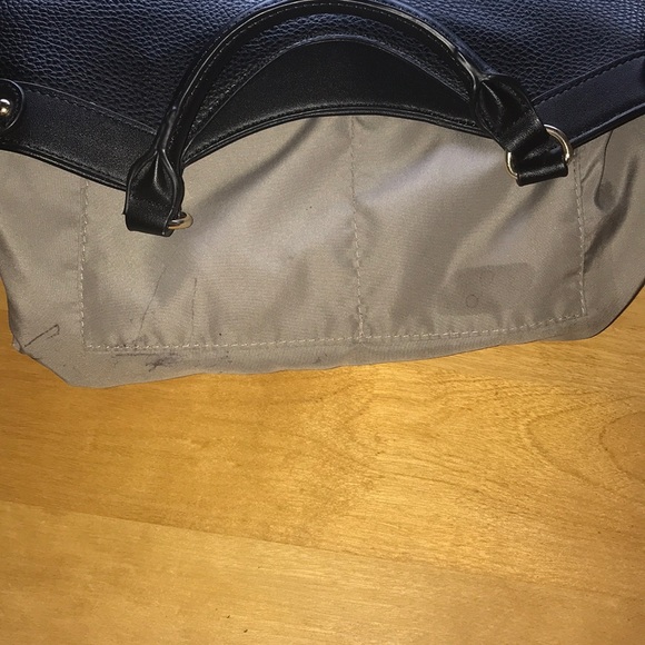 Anne Klein Black Pleather Vegan Faux Leather Handbag Purse Bag - Picture 12 of 13